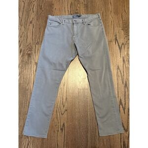 Polo Ralph Lauren Gray Pants Stretch Slim Straight Leg Size 38/32 Cotton